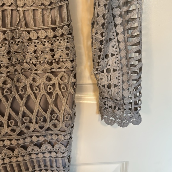 Missguided High Neck Structured Lace Midi Dress - Picture 7 of 16